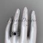 14kt white gold diamond butterfly engagement set with a Black Diamond center stone ADLR141S