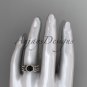 14kt rose gold diamond butterfly engagement set with a Black Diamond center stone ADLR141S