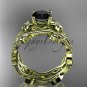 14k yellow gold diamond engagement set with a Black Diamond center stone ADLR151S