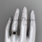 14kt rose gold diamond unique engagement ring, bow ring with a Black Diamond center stone ADER155