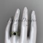 14kt yellow gold diamond unique engagement ring, bow ring with a Black Diamond center stone ADER155