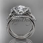 14kt white gold diamond unique engagement set, wedding ring, bow ring ADER155S