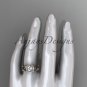 14kt rose gold diamond engagement set with a "Forever One" Moissanite center stone ADER155S