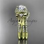 14kt yellow gold diamond engagement set with a "Forever One" Moissanite center stone ADER155S