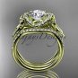 14kt yellow gold diamond engagement set with a "Forever One" Moissanite center stone ADER155S