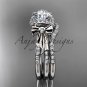 Platinum diamond engagement set with a "Forever One" Moissanite center stone ADER155S