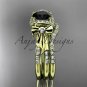 14kt yellow gold diamond engagement set, bow ring with a Black Diamond center stone ADER155S