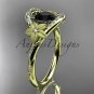 14kt yellow gold diamond unique engagement ring with a Black Diamond center stone ADLR166