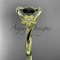 14kt yellow gold diamond unique engagement ring with a Black Diamond center stone ADLR166