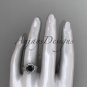 platium diamond unique engagement ring with a Black Diamond center stone ADLR166