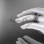 Platinum diamond engagement set, wedding set with a Black Diamond center stone ADER177S
