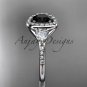 14kt white gold diamond engagement ring,wedding ring with a Black Diamond center stone ADLR201