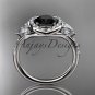 Platinum diamond engagement ring,wedding ring with a Black Diamond center stone ADLR201