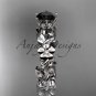 14kt white gold diamond engagement ring with a Black Diamond center stone ADLR209