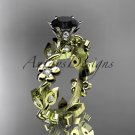 14kt yellow gold diamond engagement ring with a Black Diamond center stone ADLR209