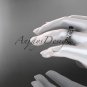 Platinum diamond engagement ring with a Black Diamond center stone ADLR209