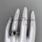 14kt whitw gold diamond engagement set with a Black Diamond center stone ADLR222