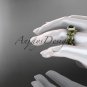 14k yellow gold diamond engagement ring, engagement set with a Black Diamond center stone ADLR212S