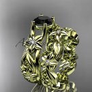 14k yellow gold diamond floral engagement set with a Black Diamond center stone ADLR216S