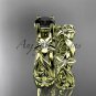 14k yellow gold diamond floral engagement set with a Black Diamond center stone ADLR216S