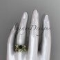 14k yellow gold diamond floral engagement set with a Black Diamond center stone ADLR216S