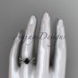 Unique 14kt white gold diamond engagement ring with a Black Diamond center stone ADLR218