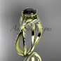 Unique 14kt yellow gold diamond engagement ring with a Black Diamond center stone ADLR218