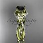 Unique 14kt yellow gold diamond engagement ring with a Black Diamond center stone ADLR218