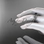 Platinm diamond wedding ring, engagement ring with a Black Diamond center stone ADLR221
