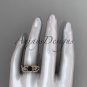 14kt rose gold diamond wedding ring, engagement set with a Black Diamond center stone ADLR221S