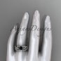 Pltinum diamond wedding ring, engagement set with a Black Diamond center stone ADLR221S