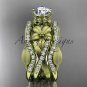 14kt yellow gold diamond engagement ring,Moissanite center stone and double matching band ADLR221S