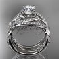 14kt white gold diamond wedding ring, double matching band ADLR222S