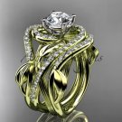 14kt yellow gold diamond wedding ring, double matching band ADLR222S