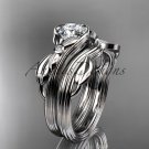 Unique platinuim  diamond floral engagement set ADLR324S