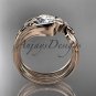 14kt rose gold diamond floral engagement set with a "Forever One" Moissanite center stone ADLR324S