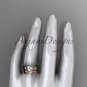 Unique 14kt rose gold diamond floral engagement set with a Black Diamond center stone ADLR324S