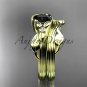 Unique 14kt yellow gold diamond floral engagement set with a Black Diamond center stone ADLR324S