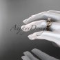 14kt rose gold diamond engagement set with a "Forever One" Moissanite center stone ADLR240S