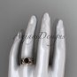 14kt rose gold diamond leaf and vine engagement set with a Black Diamond center stone ADLR240S