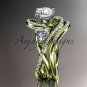 Unique 14kt yellow gold diamond engagement set, wedding ring ADLR320S