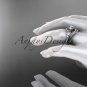 14kt white gold diamond engagement set with a "Forever One" Moissanite center stone ADLR320S