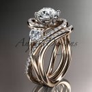14kt rose gold diamond engagement set with a "Forever One" Moissanite center stone ADLR320S