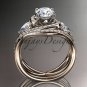 14kt rose gold diamond engagement set with a "Forever One" Moissanite center stone ADLR320S
