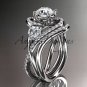 Platinum diamond engagement set with a "Forever One" Moissanite center stone ADLR320S