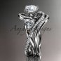 Platinum diamond engagement set with a "Forever One" Moissanite center stone ADLR320S