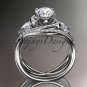Platinum diamond engagement set with a "Forever One" Moissanite center stone ADLR320S