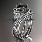 Unique 14kt white gold diamond engagement set with a Black Diamond center stone ADLR320S