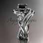 Unique 14kt white gold diamond engagement set with a Black Diamond center stone ADLR320S