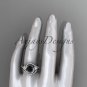 Unique 14kt white gold diamond engagement set with a Black Diamond center stone ADLR320S
